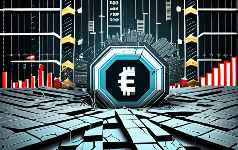 **Prompt 1: The Fragile Digital Economy and Hidden Costs**
A visually striking image depicting a digital ecosystem as a crumbling, cracked structure (like a network of interconnected digital bricks or circuits breaking apart), with abstract elements representing financial losses (e.g., digital currency flowing away, broken bar charts) and shattered trust (a fractured shield or handshake symbol). The scene should evoke a sense of vulnerability and economic consequence, with subtle hints of a bustling, modern Malaysian business environment in the background to ground it culturally. The overall mood is serious and impactful.