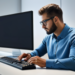 **

"A software developer in a modern office environment, fully clothed in appropriate business casual attire, digitally signing code on a computer. The scene emphasizes security and trust. Safe for work, professional, perfect anatomy, correct proportions, well-formed hands, appropriate content, high quality rendering, realistic lighting."

**