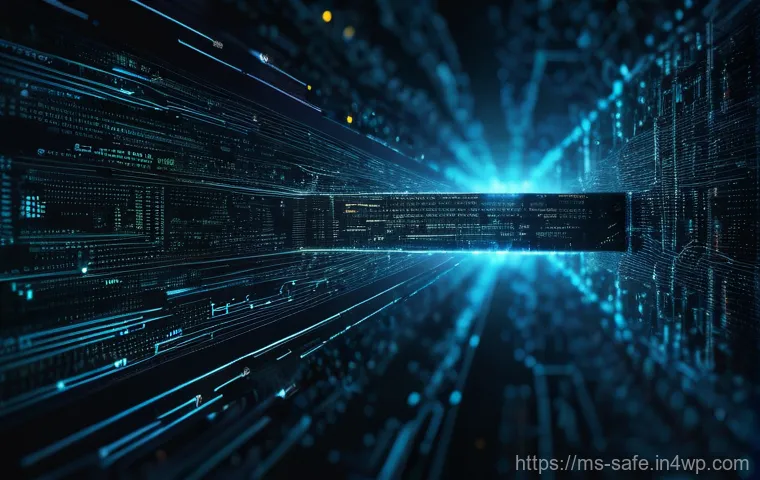 소프트웨어 공급망 보안의 최신 이슈 및 과제 - **Prompt:** A complex, interconnected digital chain representing a software supply chain, with glowi...