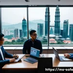 Home 20 소프트웨어 공급망 보안 위협 모델링 기법 - A modern office scene in Kuala Lumpur, Malaysia, showing a diverse software development team conduct...
