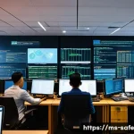 Home 18 소프트웨어 공급망 보안 검토 및 개선 주기 설정 - A modern software development office in Kuala Lumpur, Malaysia, with diverse IT professionals collab...