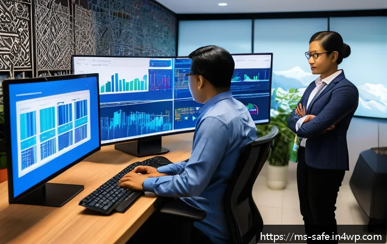 소프트웨어 공급망 보안 인식 제고를 위한 캠페인 - A detailed digital illustration of a modern Malaysian software development office, showing a diverse...