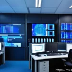 Home 18 사이버 보안 프레임워크와 소프트웨어 공급망 보안 - A modern Malaysian corporate server room with advanced physical security features: biometric access ...