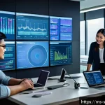 Home 23 소프트웨어 공급망 보안에서의 데이터 저장 관리 - A modern Malaysian office environment showing a diverse team of IT professionals collaborating on cy...